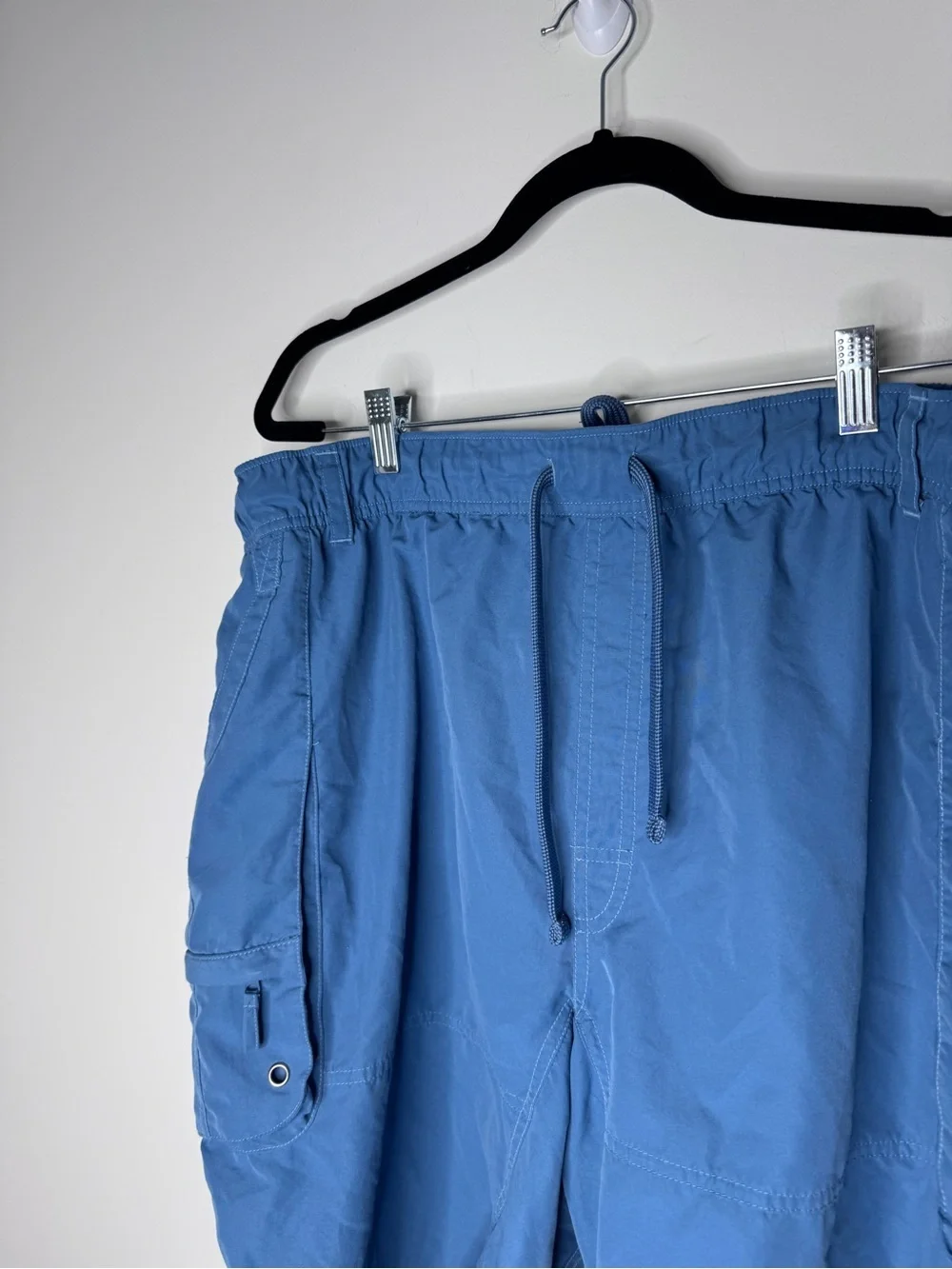Life Is Good Men's Blue Drawstring Cargo Swim Trunks